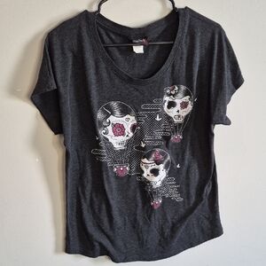 RockSteady Dark Gray Skull Design Tee